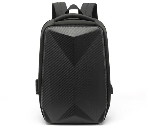 ZLGUBAY Sac à dos pour ordinateur portable pour homme, sac de jeu antivol de 17, sac à dos de voyage étanche avec port de charge USB, coque rigide, sac d'ordinateur de grande capacité, Noir