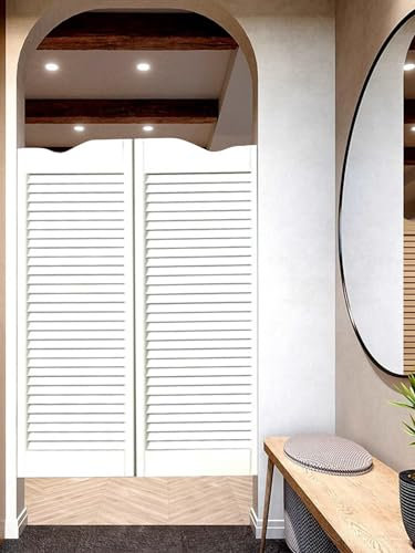 Puerta Abatible Interior Exterior Puerta De Salón Estilo Vaquero De Madera Para Cocina, Entrada, Pasillo Y Oficina En Casa. Puerta De Doble Hoja Batiente Grande 61 70 80 100 120 140 150 CM ( Color : W