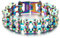 COOLSTEELANDBEYOND Schwere Robust Herren Motorrad Fahrradkette Motorradkette Armband aus Edelstahl, Oxidierte Regenbogen Poliert