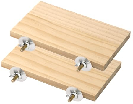 2pcs Plataforma Pajaros Jaula, Vibury Jaula para pájaros Plataforma para Percha Soporte para Loros Jaula trampolín para Animales pequeños pájaros y hámster