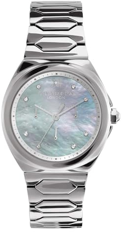 Olivia Burton Montre Analogique Multifunction à Quartz pour Femme Collection Lustre avec Bracelet en Acier Inoxydable