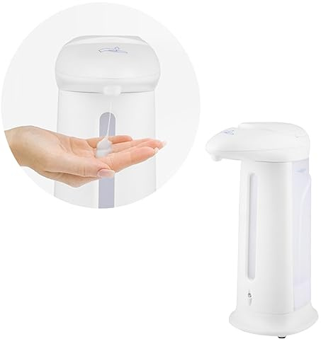 Berührungsloser Seifenspender mit Sensor 330ml, Automatisch Weiß | Abs Ausführung, Ipx4 Schutzklasse, ohne Batterie, 1 Stück, Freihändig und Tropffrei