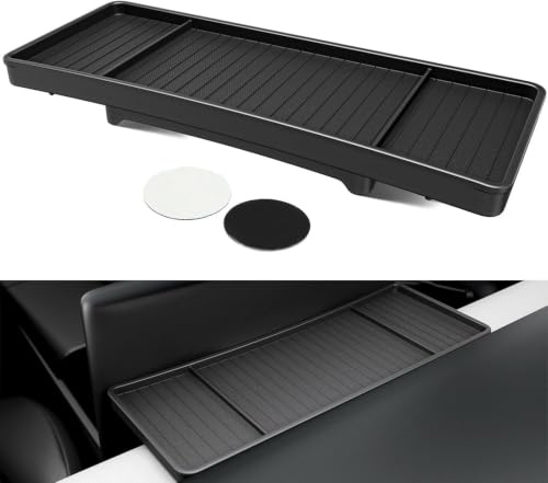 YHTAUTO Behind Screen Storage Tray, Sunglass Holder for Tesla | for Model 3 Highland 2024 2025 2026, Hidden Screen Storage Center Console Organizer Car Accessories
