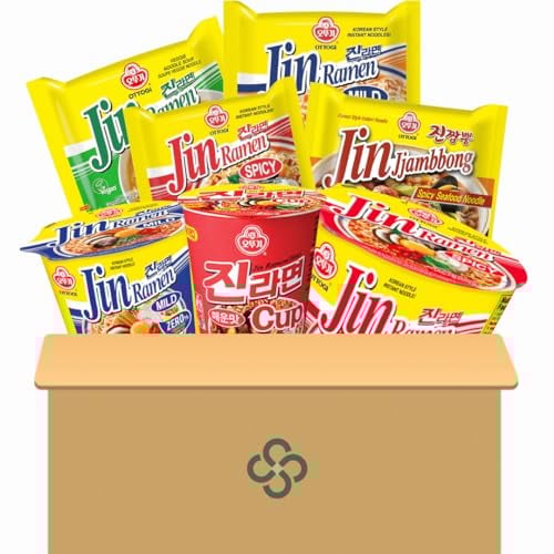 Ottogi Jin Ramen Top Selling Korean Instant Ramen Noodle Mix Assorted Box (Pack of 10)