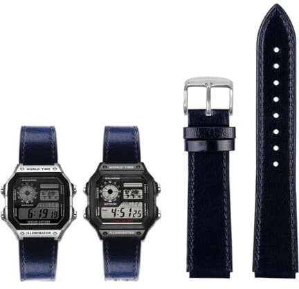 Armband aus echtem Leder für Casio G-Shock AE-1200WH/1300/1000/A159/A158 AQ-S810W MRW-200H, Retro-Armband, 18 mm, 18mm, Leder, Achat