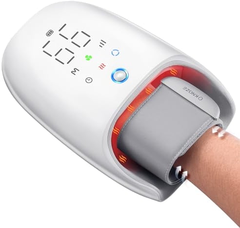 Massaggiatore per le mani con calore e compressione, massaggio con rulli impastanti, raffreddamento con ventola e massaggio al polso per artrite e sindrome del tunnel carpale