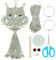 ORIGACH DIY Makramee Wandbehang Set für Anfänger, Erbsengrün Makramee Eulen Kit Mit Anleitung Makramee Knüpf-Set Zum Basteln und Knüpfen Set Boho Wandbehang Dekoration für Wohnzimmer Schlafzimmer