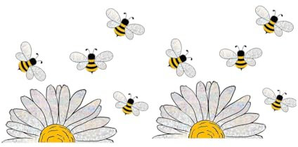 Adorable Bees Style Glass Sticker, Bezaubernder Glasaufkleber im Bienen-Stil, Honigbiene Fensterabziehbilder, Blume Fenster Aufkleber Kunst Dekor, Frühling Sommer Fenster DIY Aufkleber (2 Stück)
