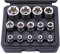Hniuyun 14Pcs Female E-Torx Star Socket Set, 1/4, 3/8, 1/2 in Drive, E4 - E24 External Torque Socket Tool Kit with Black Case