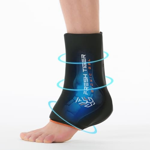 Poche Glace Cheville Exo Medical, Poche de Glace en Gel Réutilisable, Thérapie par le Chaud ou Froid, Récupération Sportive, Blessures, Entorse, Inflammations, Cheville Gauche ou Droite, Taille XS