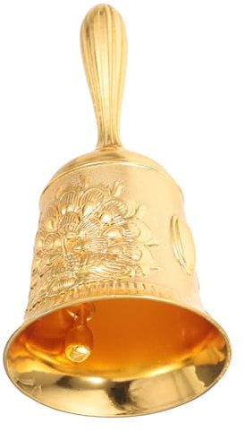 MUSISALY Handglocke Retro-rufglocke Vintage-Hotel-geschirrglocke Pfauenprägung Manuelle Restaurantglocke Zum Basteln Mit Klarer Klang Und Glattem Griff Für Dekoration