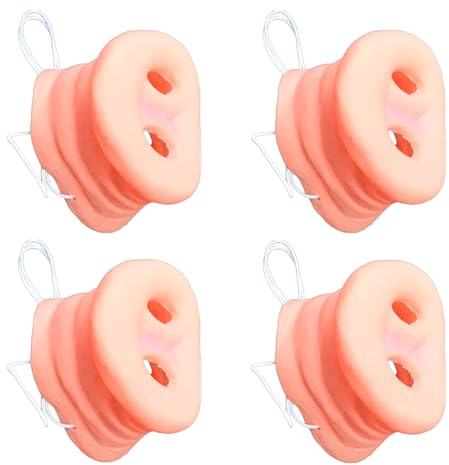 POFET 4pcs Pig Nose Costume Accessories, Pig Nose Novelty Costume Suitable with Elastic Band for Halloween Role Playing Animal Theme Party