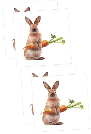 VICASKY 4 Blätter Kaninchen Wandtattoo Hasen-wandaufkleber Diy-wandaufkleber Wandtattoo Osterhasen Süßes Tier Wandtattoo Kaninchen-fensteraufkleber Aufkleber Für Kinderzimmer Pvc