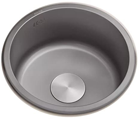 LAMEDOAT Fregadero Redondo Gris Fregadero Redondo de Cocina Fregadero de Barra Gris Fregadero Empotrado Fregadero bajo encimera de Acero Inoxidable 304 (tamaño: 28 cm)