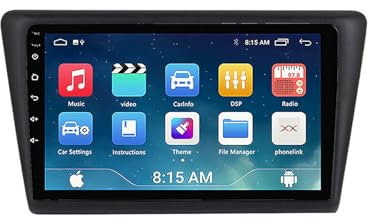 MLXABH Radio estéreo para automóvil de doble DIN de 9 pulgadas, Android 13, pantalla táctil, radio estéreo para automóvil para Skoda Rapid 2013-2017 con Carplay, cámara de respaldo AHD, navegación GP