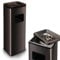 Qualiware Outdoor Dustbin Large Rubbish Waste Bin And Removal Lid Free Standing Stainless Steel Metal Indoor Outdoor for Home Garden Office Restaurant Pub 25Lx25Wx70H cm