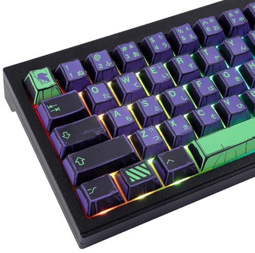 JakeTsai PBT Keycaps,78 Keys Mecha Dye Sublimation Cherry Profile Keycaps Japanese Keycap Set for Cherry MX Switches ASIN Layout Mechanical Keyboards