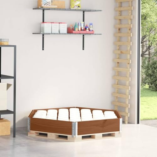 NQJIBUE Home Garden,Hochbeet Hexagon Braun 160x160cm Massivholz Kiefer
