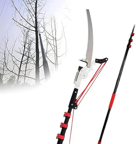 Telescopic Tree Pruner 3.6M(12FT)/5.4M(18FT)/6M(20FT)/7.2M(24FT) Tree Lopper Telescopic,High Reach Tree Loppers Pruners Saw Extendable,Working Height Extendable Gardening Tool(7.2M (24FT))