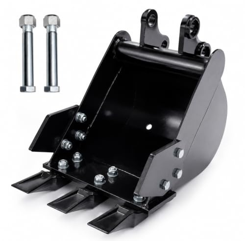 DANWIWEE Godet étroit 30 cm 3 dents pour mini-pelle, axe Ø25 mm | Acier au manganèse | 3 dents | Axes inclus | Mini-pelles 0,8–1,8 t