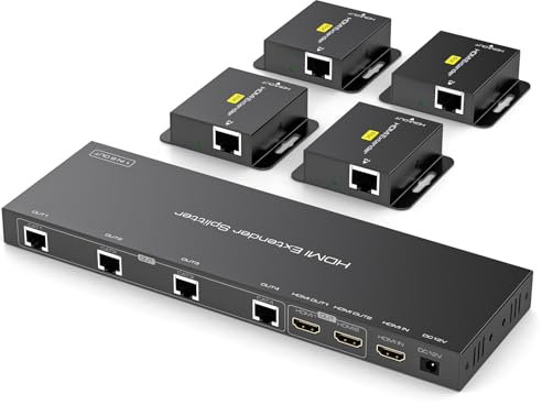 PVBCTCSID Splitter HDMI 1 in 6 out 1080P60Hz 4 RJ45 2 HDMI Ethernet Loop over Ethernet CAT5e e CAT6 fino a 50 metri Gestione EDID Supporto POC