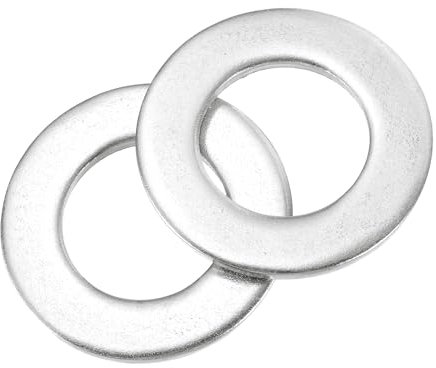 sourcing map 2Pcs M30 304 Stainless Steel Flat Washers Plain Washer 30mm ID 56mm OD 3mm Thick Flat Spacers for Screws Bolts Garden Faucet Plumbing Repair, Silver
