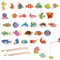 APOMOONS Angelspiel Holz 31 Fische & 2 Angelruten Magnetic Spiel Magnet Fischen,Angelspiel ab 2 Jahre & 3 Jahre Magnete Kinder Fisch Spielzeug,Fische Angeln Spiel Lustige Geschenke für Kinder