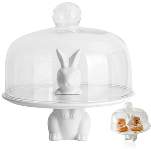 FUNNETOYU Vassoio Torta in Con Cupola Alzata Per Torte e Dolci Piatto Da Frutta e Esposizione Per Uso Design Moderno