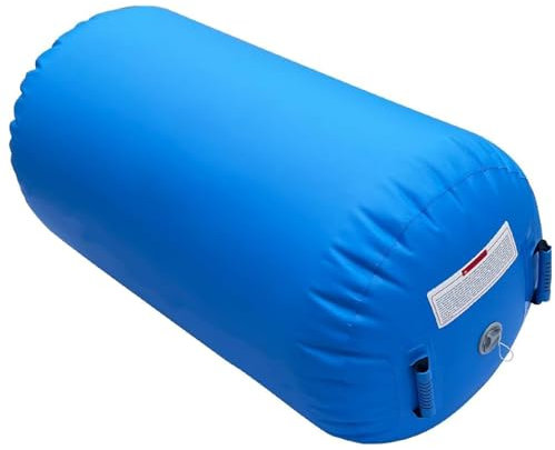 Air Roll Aufblasbare Air Barrel, Air Rolle Turnen Airtrack Rolle Gymnastik Roller Barrel Gym Luft Rollen für Gymnastikmatte Tumbling Matte Yoga Trainingsmatte (Blau, 120 x 90 cm)