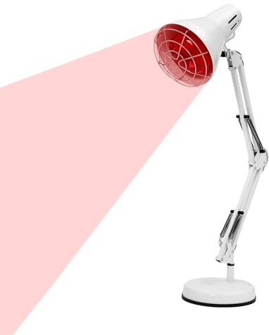 Rotlichtlampe Infrarotlampe 100 watt, Rotlicht Wärmelampe mit 9 Temperaturebenen und Timer, Infrarotlichtlampe Medizinisch Für Salon Massage, Höhenverstellbar