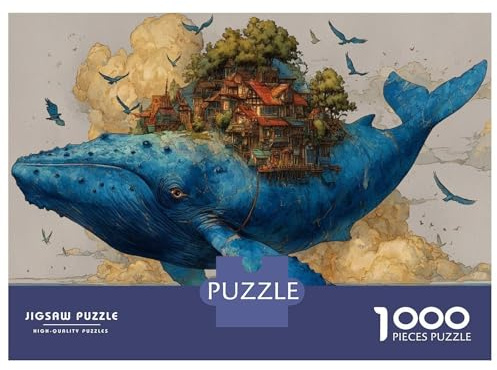 Riesenwal Puzzle Lernspiel Spielzeug Heimdekoration 1000-teiliges Anspruchsvolles Ozean BehemothPuzzle Für Damen, Herren, Kinder Ab 14 Jahren 70x50cm/1000pcs
