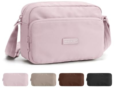 bagsmart Faltbare Umhängetasche Crossbody Bag Damen Klein 2.4L | Leichte Handytasche Zum Umhängen Wasserdichte Kleine Tasche Sling Bag Schultertasche für Uni Reisen Alltag Radfahren