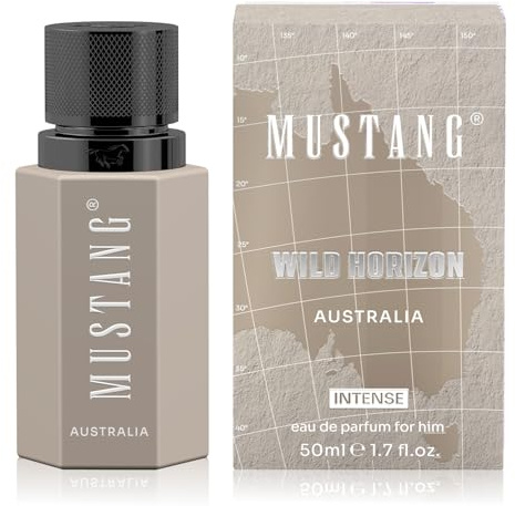 MUSTANG WILD HORIZON AUSTRALIA Parfüm Herren 50 ml I Holzig-ambriertes Eau de Toilette Herren I Männer Parfüm für jedes Alter I Aufregend, elegant & sinnlich I Mit Pomelo, Minze & Zedernholz