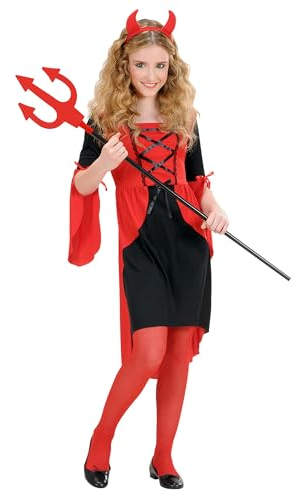 W WIDMANN MILANO Party Fashion - Déguisement diable pour enfant, robe, déguisements d'enfants pour Halloween et carnaval, Satan, enfer