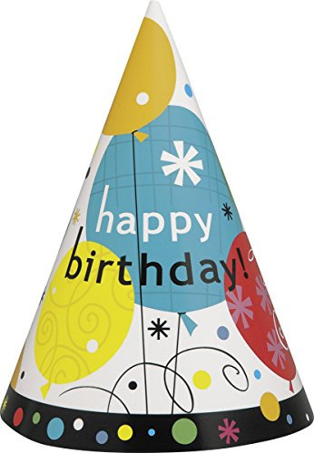 Unique Breezy Geburtstagsparty-Hüte, 8 Stück