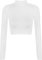 WearAll New Womens Turtle Neck Crop Ladies Long Sleeve Plain Polo Short Stretch Top White 8/10