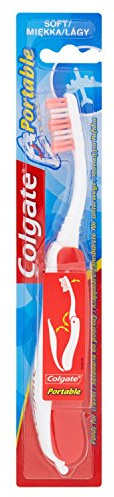 Colgate Portable Toothbrush - Travel Toothbrush (Assorted Colour) | Foldable Travel Toothbrush with Soft Bi-Level Bristles and a Protective Cover