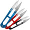 3 x Faden & Nadel Metall Fadenschere, Nahttrenner, Fadenschneider in Blau, Rot, Schwarz