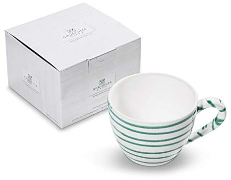 GMUNDNER KERAMIK Teetasse Maxima Füllmenge : 0.4 Liter Grüngeflammt Geschirr, handgemacht in Österreich