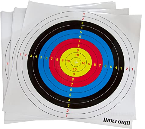 Pack of 20 Wollowo Archery & Crossbow Paper Target Faces 42x42cm