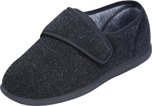 Cosyfeet Richie - Charcoal - 8-3H - Extra Wide Men's Slippers