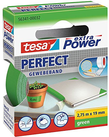 Tesa - Nastro adesivo extra forte, lunghezza 2,75 m, larghezza 19 mm Verde
