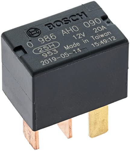 Bosch 0986Ah0090 Micro-Relais 12V 20A, 4 Terminaux, Ip5K4 Résistance aux Températures Allant de -40° C À 125° C