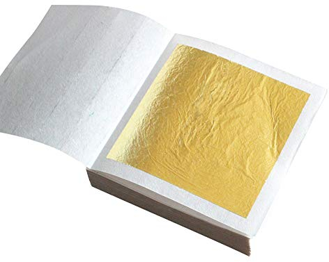 30 Sheets Edible Gold Leaf Edible Cake Decoration 24k Gold Leaf Leafing Sheets Foil Paper for Bakery Pastry Cooking Beauty Routine Makeup Health Spa Art Craft Work