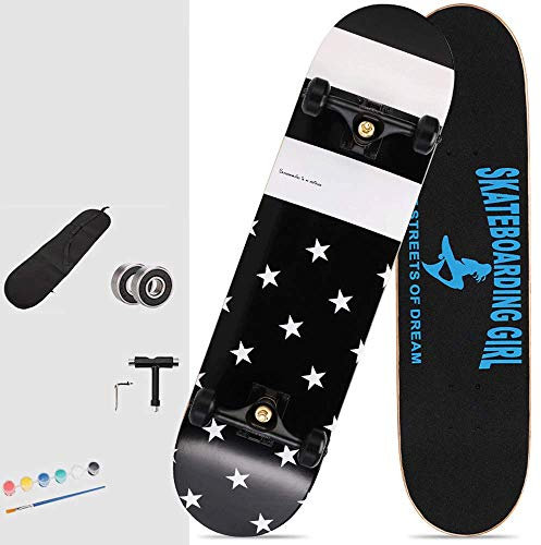 AIKENR Double Deck Concave Skateboards Longboard Skate Boards für Jugendliche Anfänger Skateboard (1G)