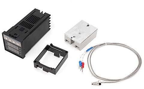 Smart PID Temperature Controller Kit, Alarm REX-C100 Digital Intelligent Thermostat + 40A SSR Solid State Relay + K Thermocouple AC100-240V
