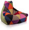 Ecopuf - Keiko Patchwork Pouf Sessel Outdoor - Sitzsack Styroporkugeln - Robuster Stoffsack - Entspannungssessel - Wohnungseinrichtung - Sessel Größe M - 100x80x85cm, Olivgrün A38