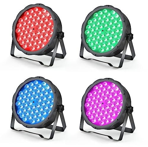 BETOPPER Stage Lights Strobe Lighting LED Par Lights 54 * 1.5w RGB 3 in 1 DMX512 Lightweight Disco DJ Light’ for Party Wedding Club Bars Show (4S)