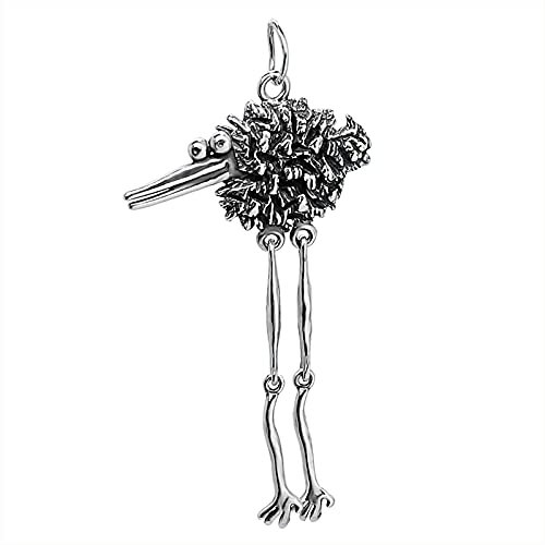 NKlaus 925 Sterling Silber große Krähe Rabe Kettenanhänger Damen Anhänger beweglich 10772