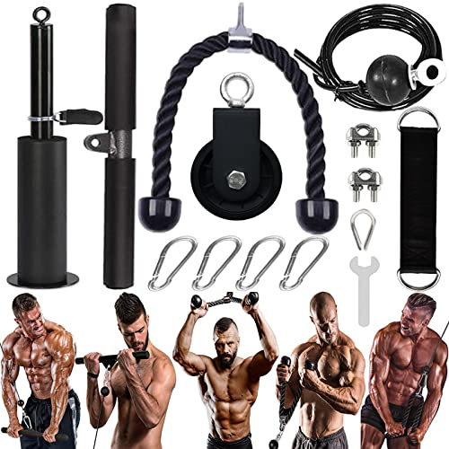 Favuit Kabelzug Fitness Kabel Latzug, Gym Kabel Unterarmtrainer Set Arm-Krafttraining Gewicht Trainingsgerät DIY Kabelzug Pulley System Latzugturm für Zuhause Gym Bizeps Curl Trizeps Armtraining